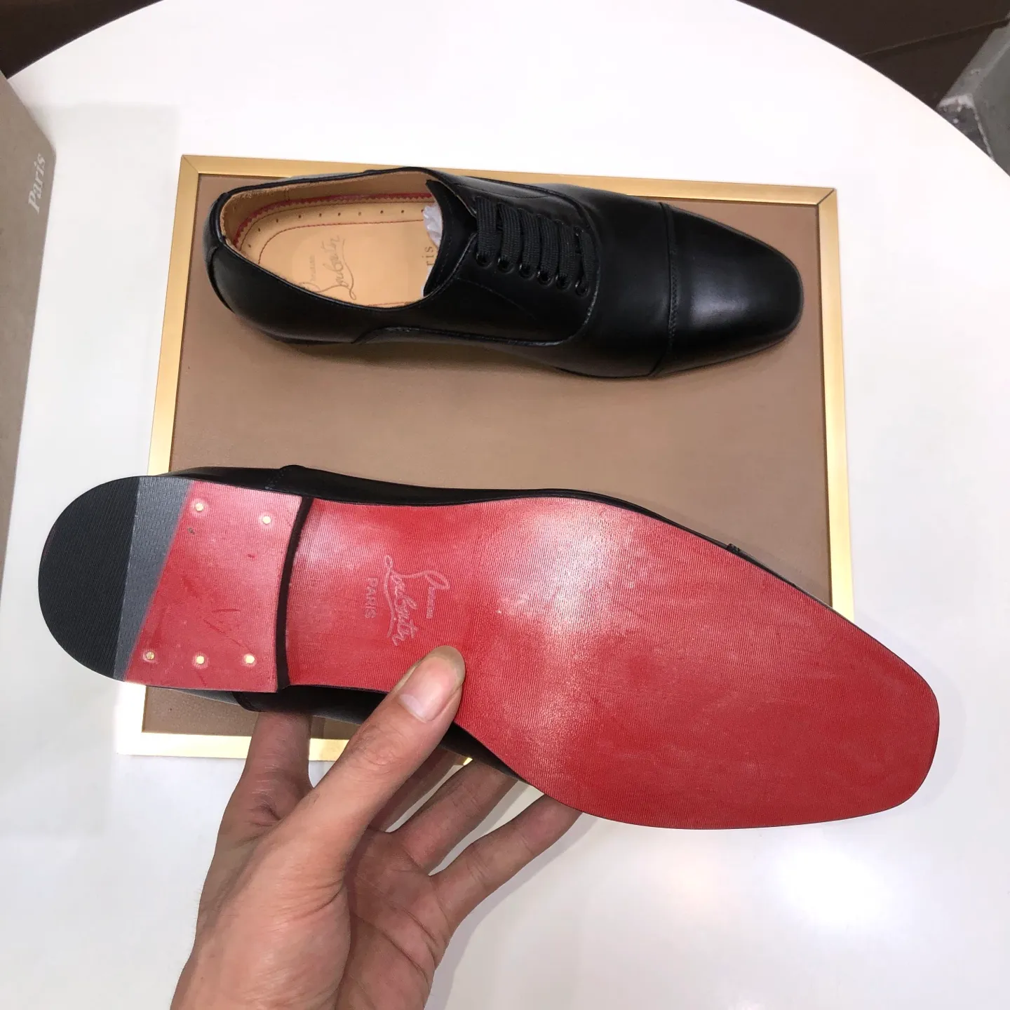Men's shoes 💰620💰 [Chrstian Loubotin] Red-soled shoes 💋Original mold opening, the highest version on the market, purely handmade ❗️Imported rivets, imported high-end diamonds ➕The upper is made of imported cowhide, and the first layer of water-dyed cowhide lining! Original EU high-gloss outsole.38-44